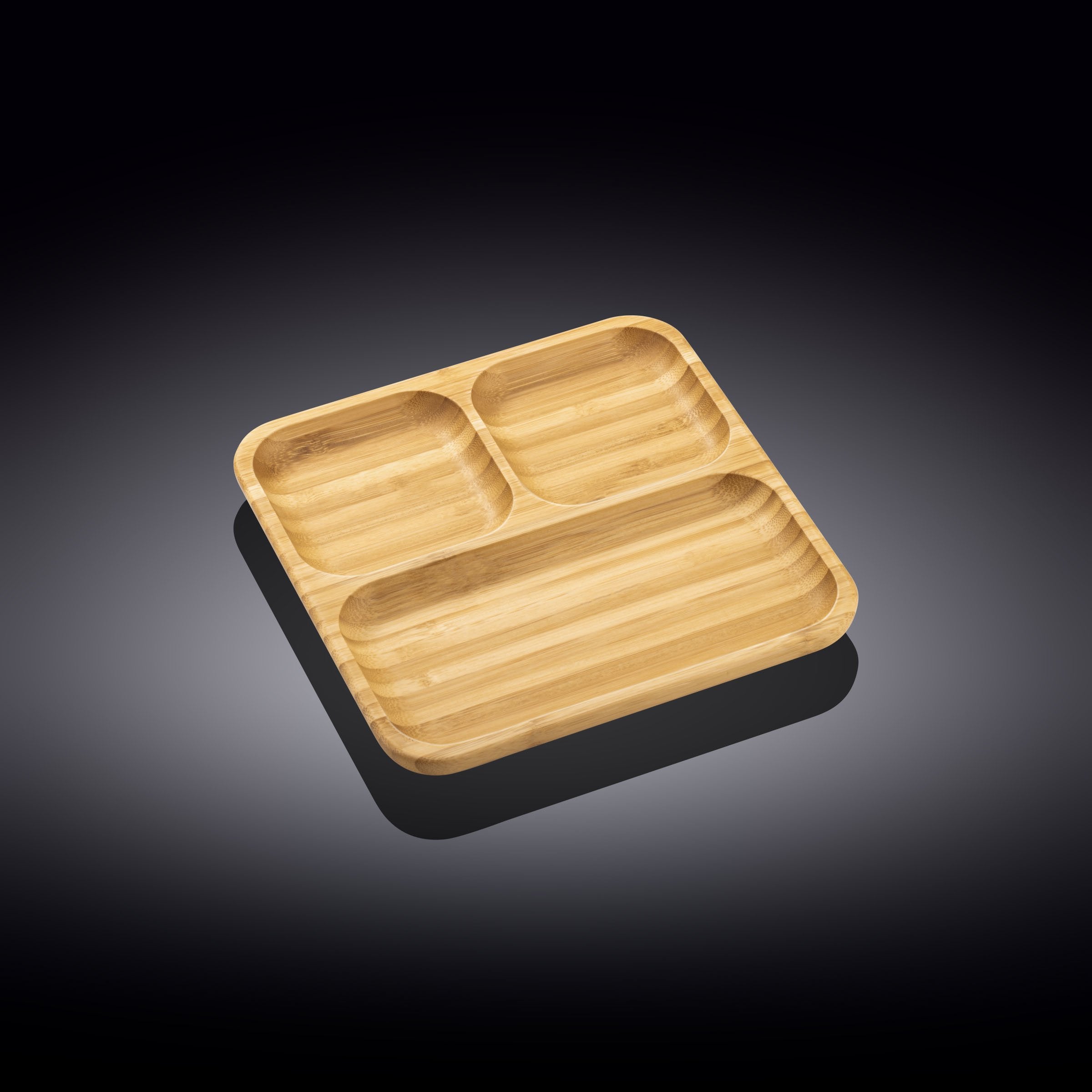 Bamboo Square Divided Dish / Bento box 8.5" inch X 8.5" inch
