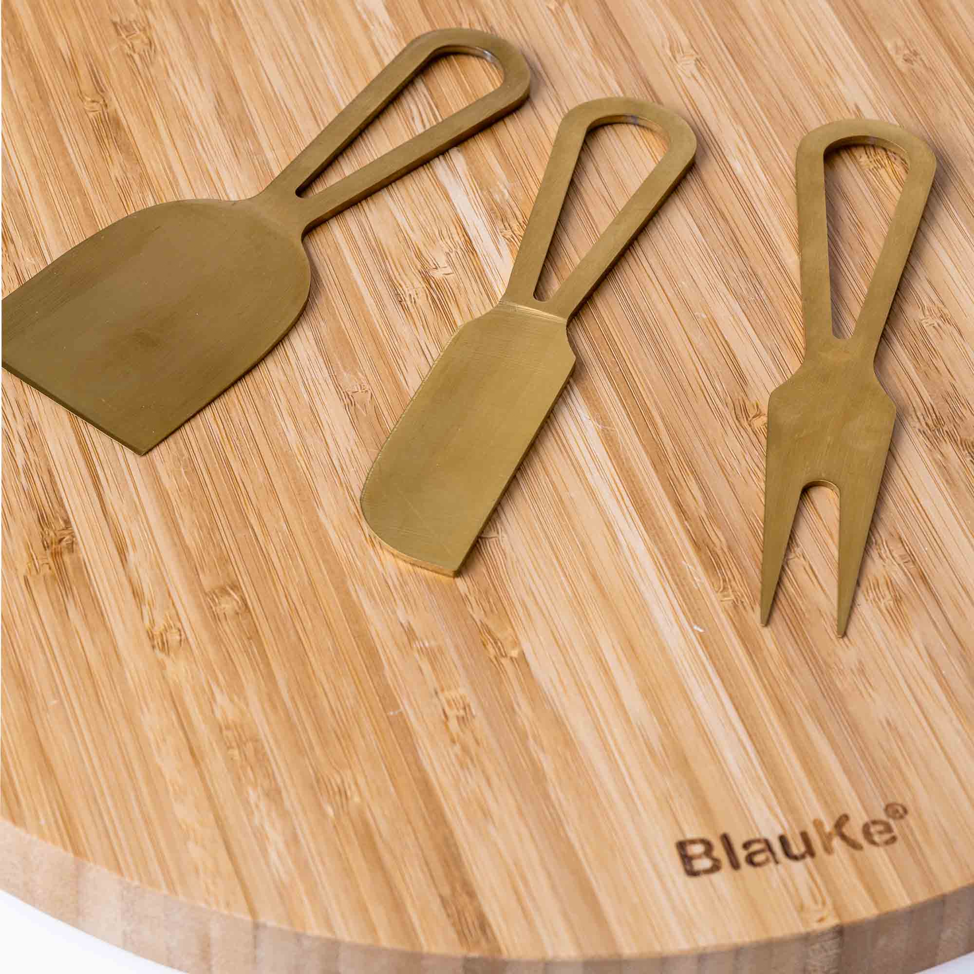 Bamboo Cheese Board and Knife Set with Magnetic Cutlery Storage - 13