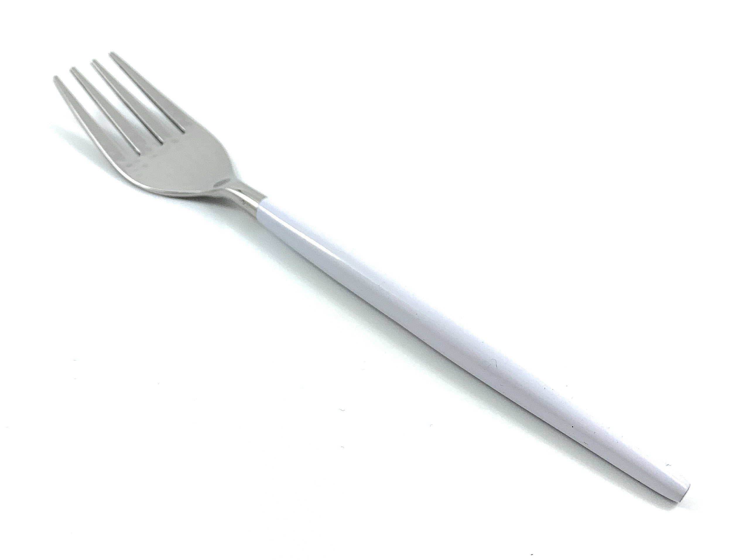 White & Silver Flatware Stainless Steel Set of 20