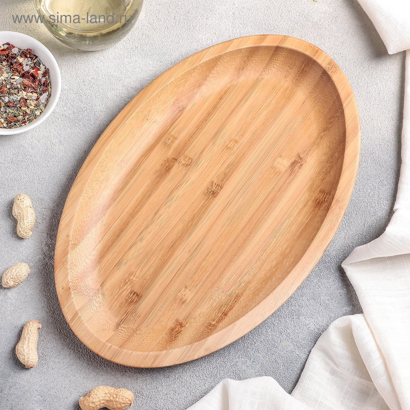 Bamboo Oval Platter 17" inch X 12.5" inch | For Appetizers / Barbecue