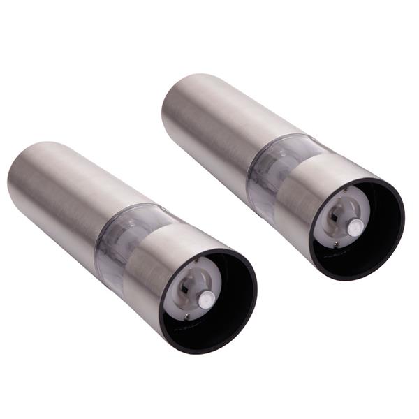Stainless Steel Electric Automatic Pepper Mills Salt Grinder 2pcs