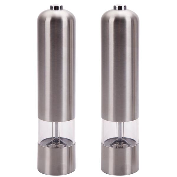 Stainless Steel Electric Automatic Pepper Mills Salt Grinder 2pcs